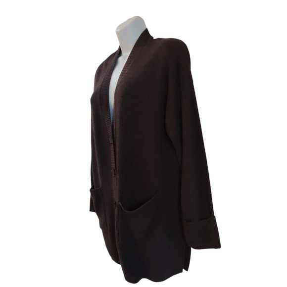 Madewell Alpaca Blend Brown Knit Cardigan Size Small #1320 - Picture 3 of 6